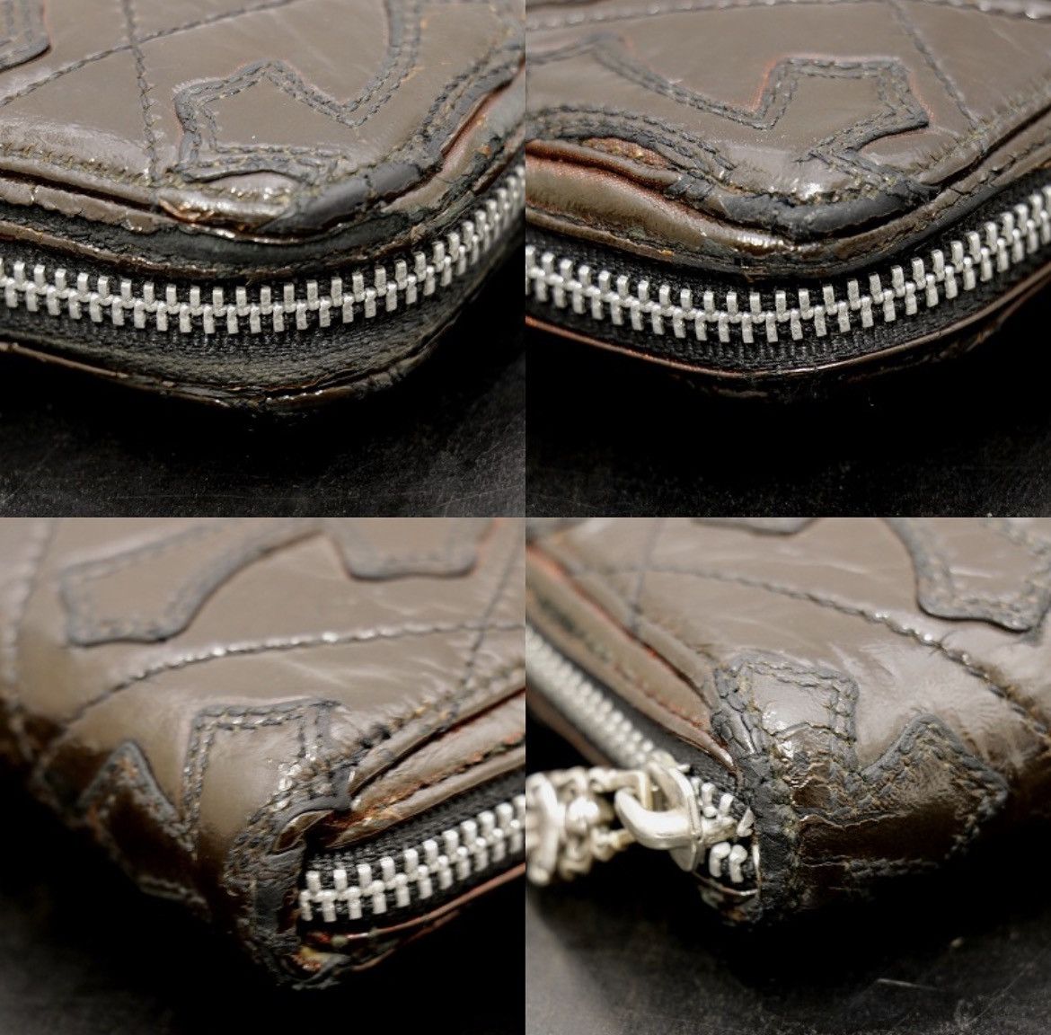 Chrome Hearts Chrome Hearts Patent leather cross patch ZIP QUILTED wallet Size ONE SIZE - 6 Thumbnail