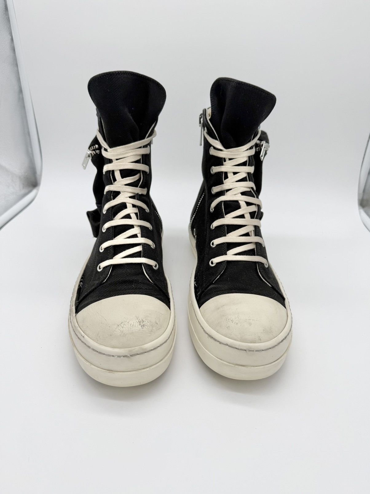 Rick Owens × Rick Owens Drkshdw Rick Owens DRKSHDW CARGO POCKET High Top Sneaks with Eyelets Size US 11 / EU 44 - 4 Thumbnail