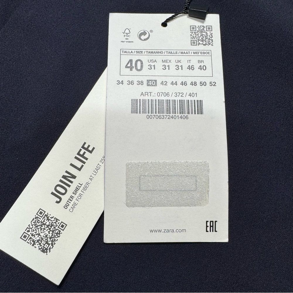 Zara NWT New Zara Stretch Navy Pants Size 31 Size US 31 - 7 Thumbnail
