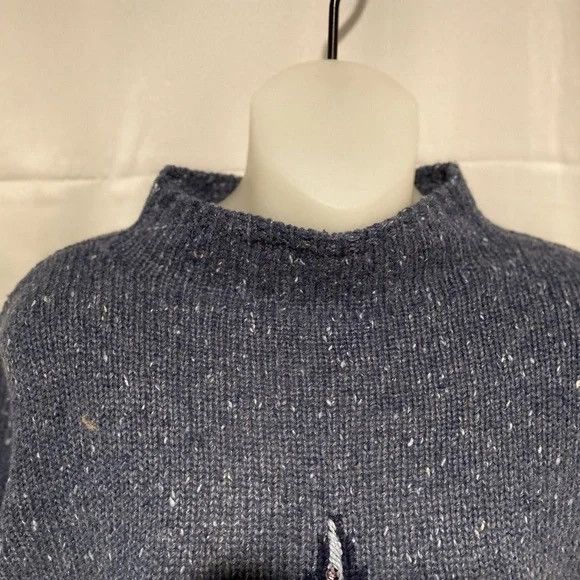 Other Sweater Blue Wool Blend Mock Turtleneck Sweater Size L / US 10 / IT 46 - 2 Thumbnail