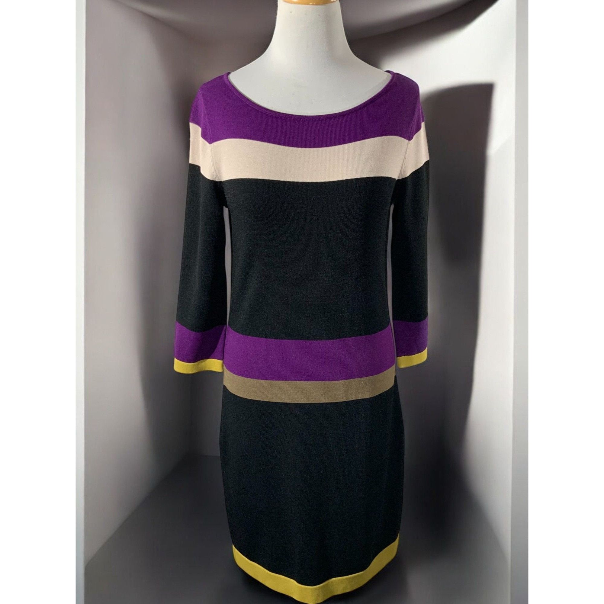 Nine West Nine West Small Black Color block Quarter Sleeve Dress S Size S / US 4 / IT 40 - 2 Thumbnail