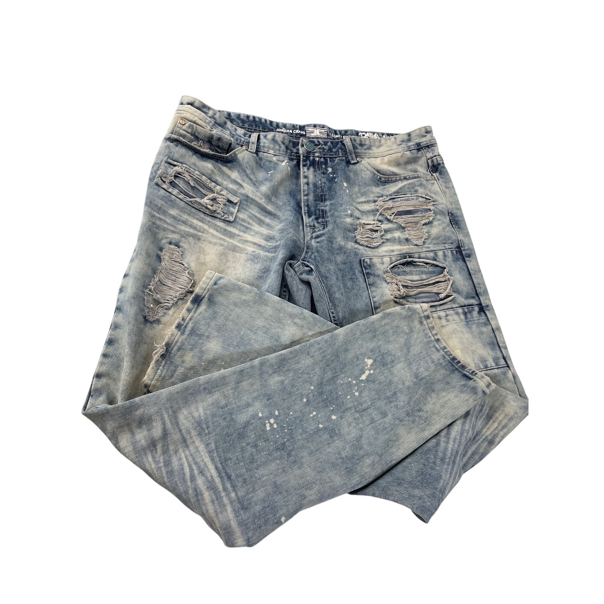 Jordan Craig Jordan Craig Artisan mens blue grunge distressed jeans 38/34 Size US 38 / EU 54 - 19 Thumbnail