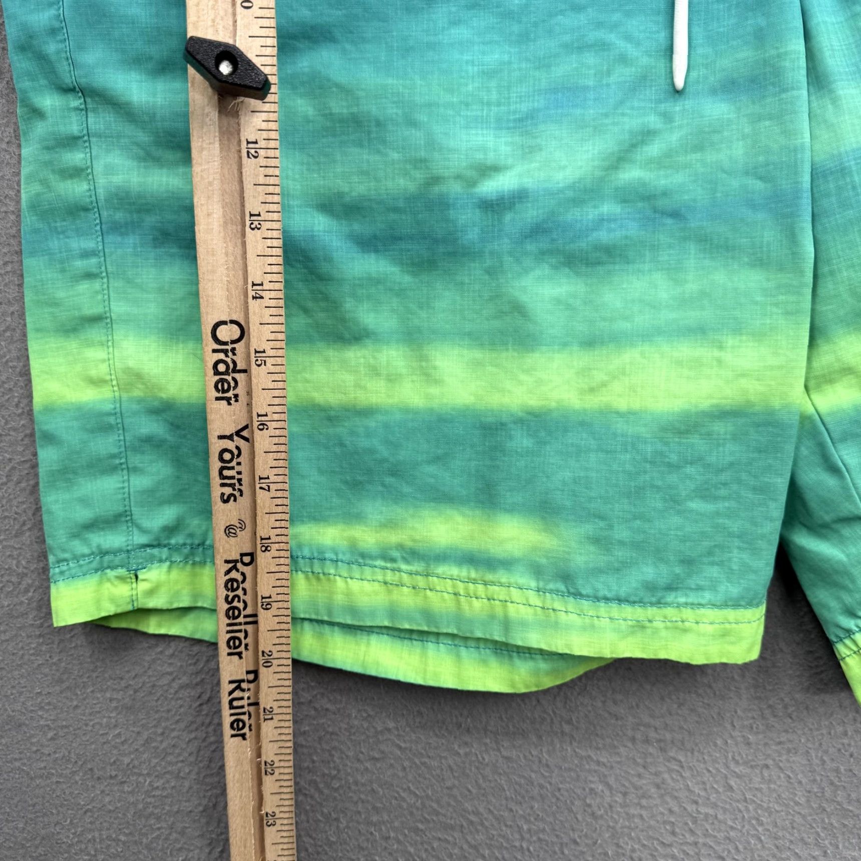 American Eagle Outfitters American Eagle Swim Bottoms Mens L Green Ombre Stripe Trunks Surf Beach Shorts Size US 33 - 6 Thumbnail