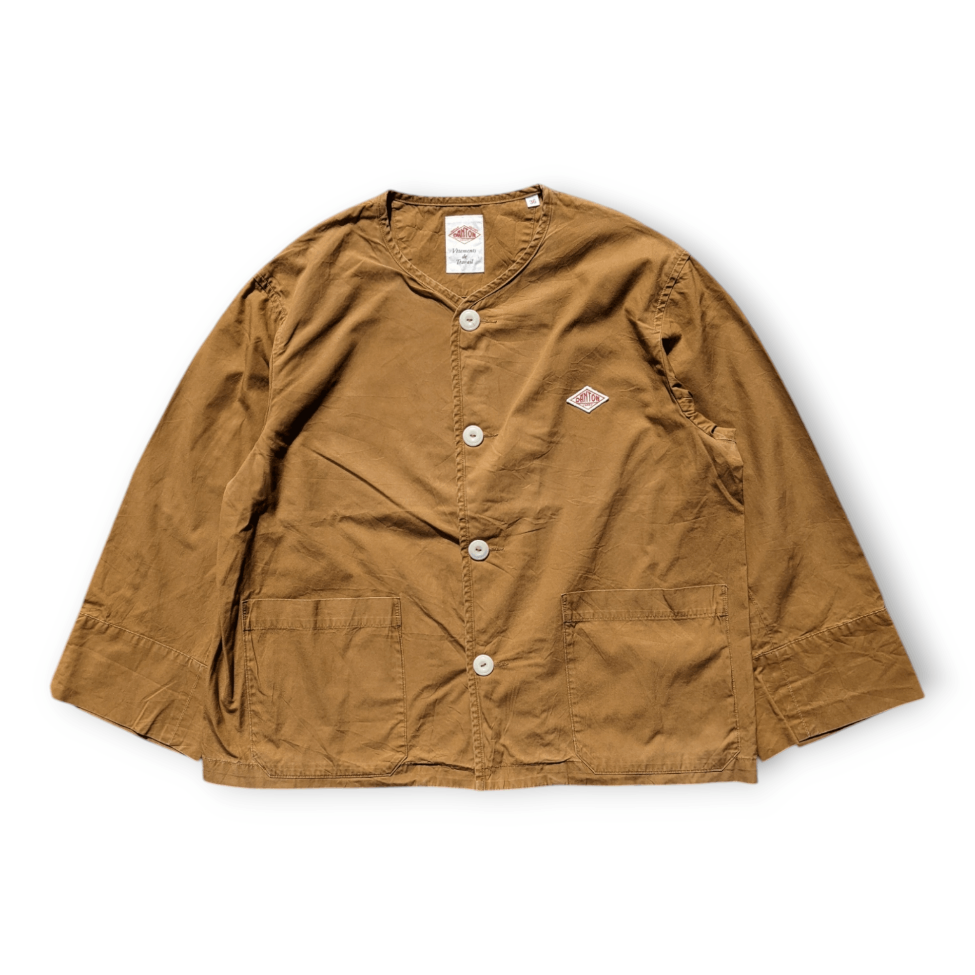 Danton Brown Collarless Light Weight Chore Jacket