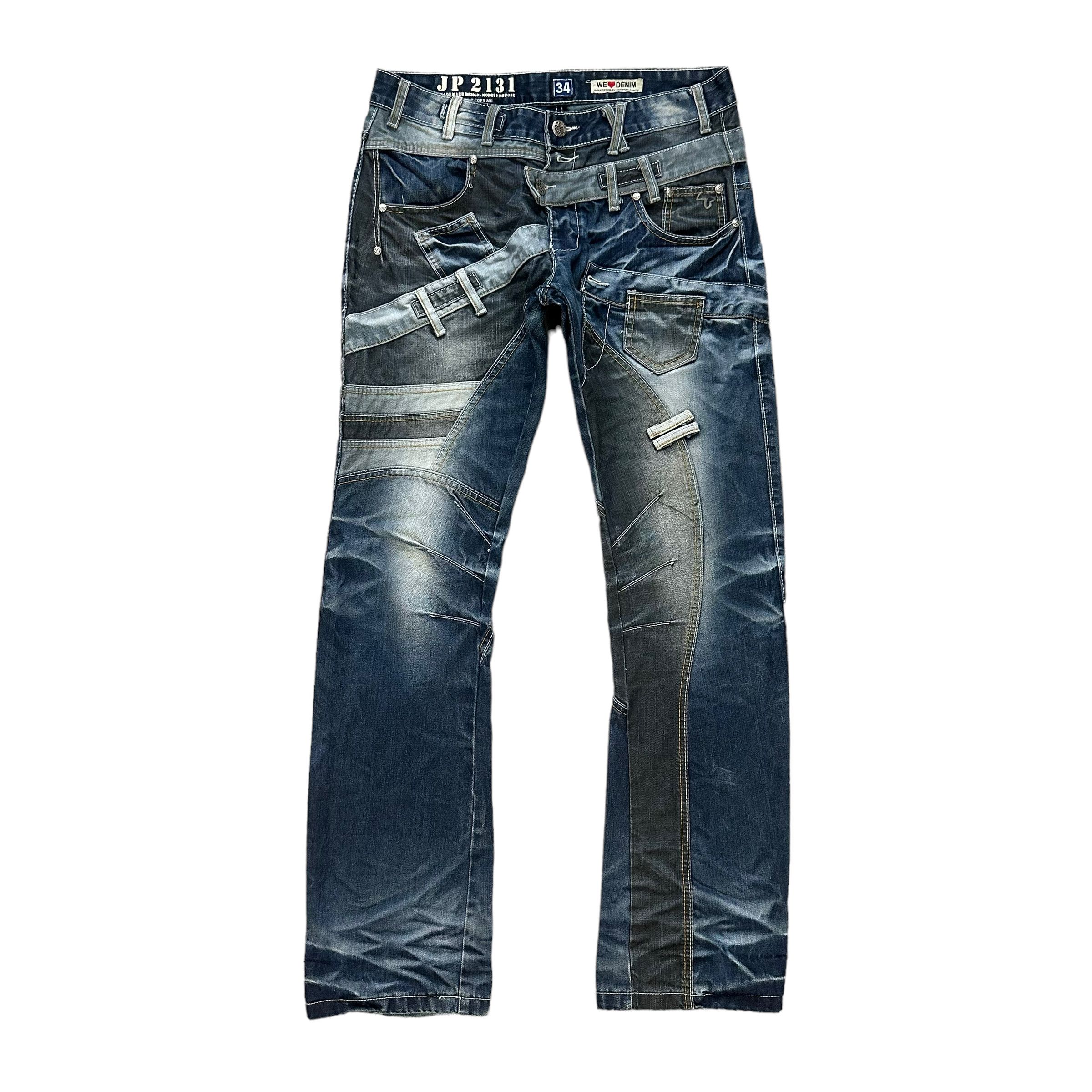 Japanese Brand JAPRAG JP 2131 CRAZY DESIGN DECONSTRUCTED DENIM #8641-018 Size US 34 / EU 50 - 1 Thumbnail
