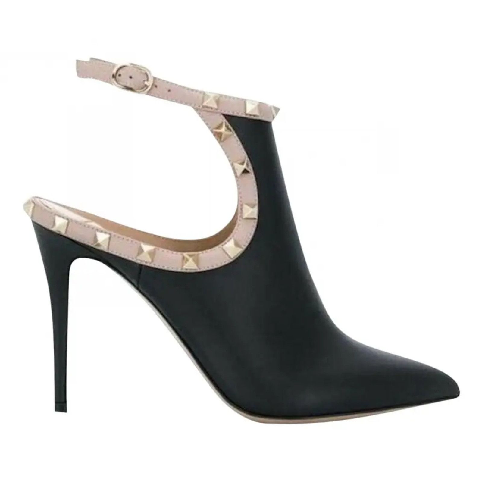 Valentino Rockstud Leather Stud Ankle Strap Heel Bootie Boot Pump 37 Size US 7 / IT 37 - 1 Thumbnail