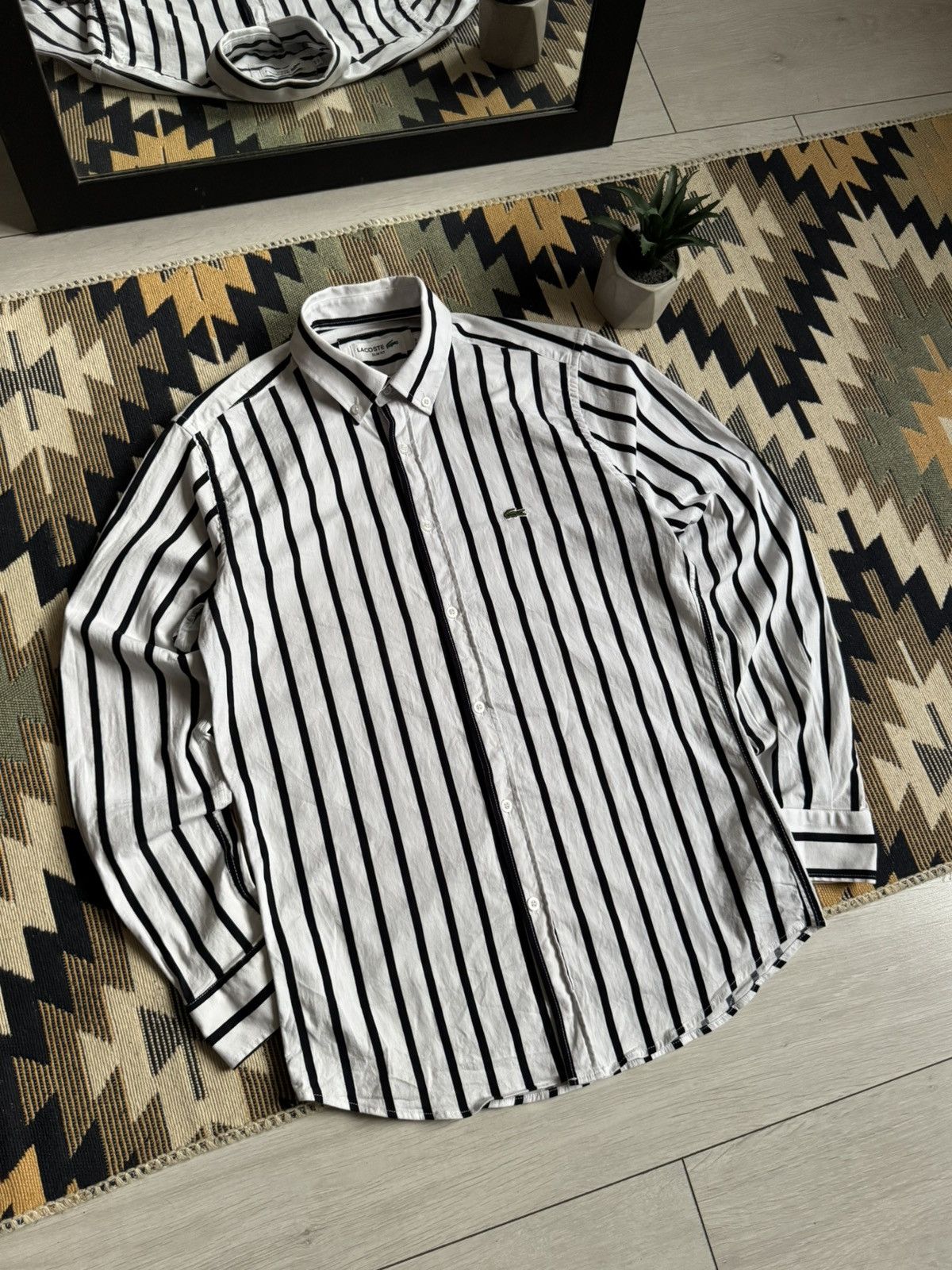 Lacoste Lacoste Stripped Button Up Shirt Size US M / EU 48-50 / 2 - 2 Thumbnail