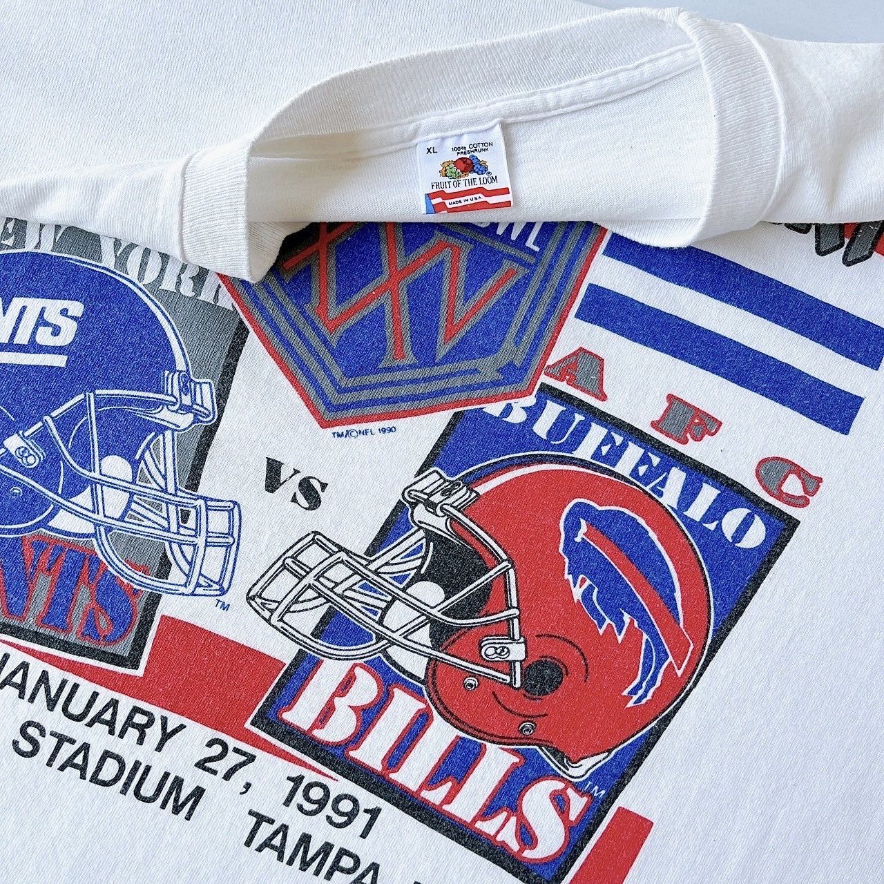 Fruit Of The Loom × Vintage 90s New York Giants Vs Buffalo Bills NFL t-shirt/ XL Size US XL / EU 56 / 4 - 8 Thumbnail