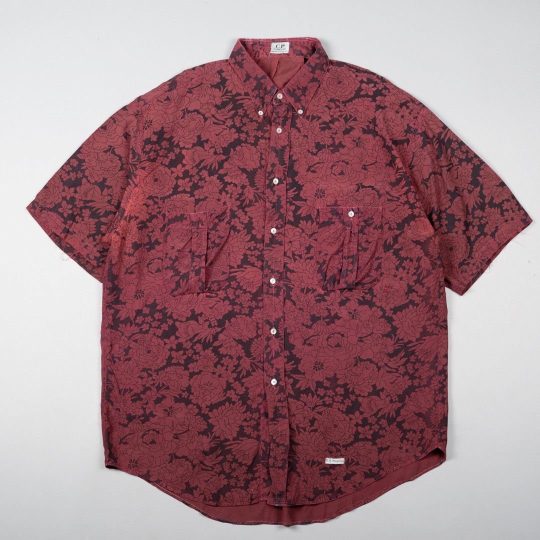 image of C P Company x Vintage Cp Company Vintage Archivio Paisley Pattern Rayon Shirt in Red (Size Large)