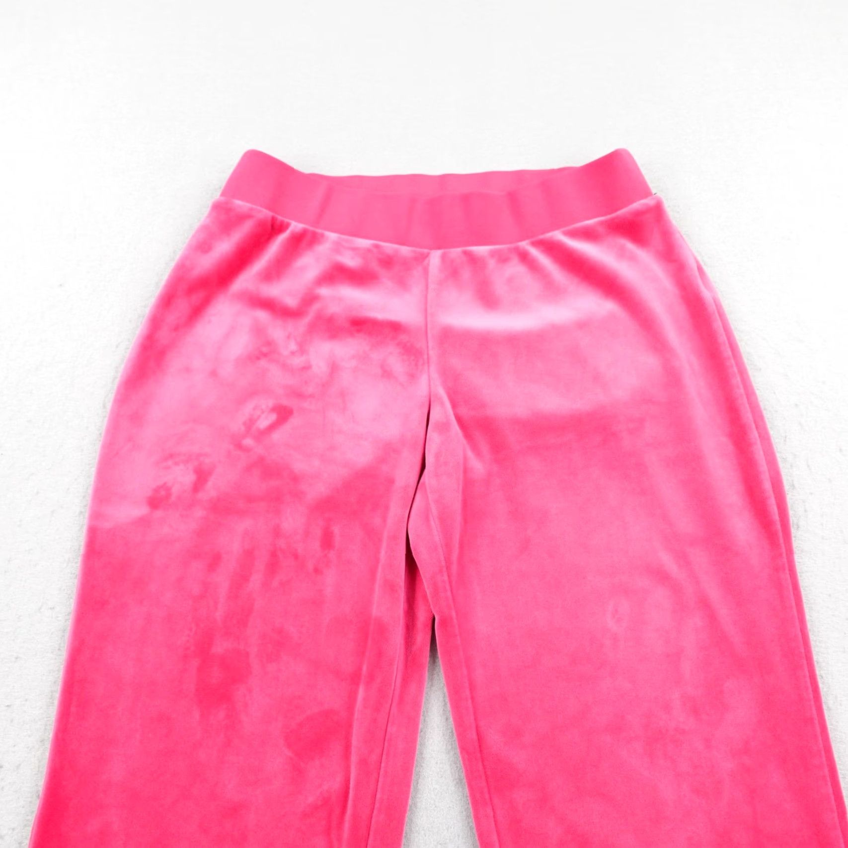 Juicy Couture Juicy Couture Pants Womens Small Pink Velour Track Suit Sweats Rhinestones Flare Size 28" / US 6 / IT 42 - 2 Thumbnail