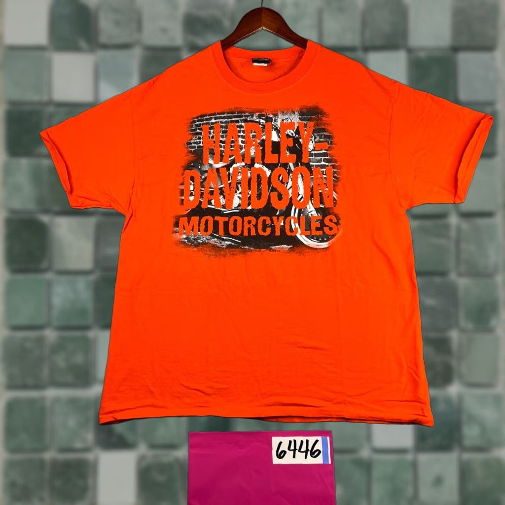 Harley Davidson Harley-Davidson Myrtle Beach Graphic Print T Shirt XL Orange Biker Men Shirt Short Sleeve Crew Neck Graphic Print Double-Sided T-Shirt Size US XL / EU 56 / 4 - 1 Thumbnail