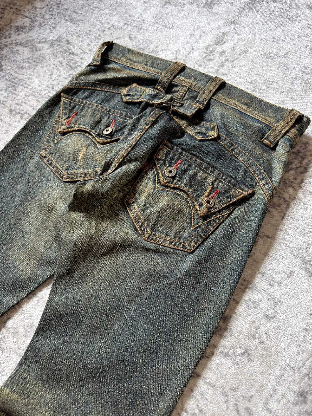 2000s Edwin V-Cut Mudwashed Flare Denim Archive