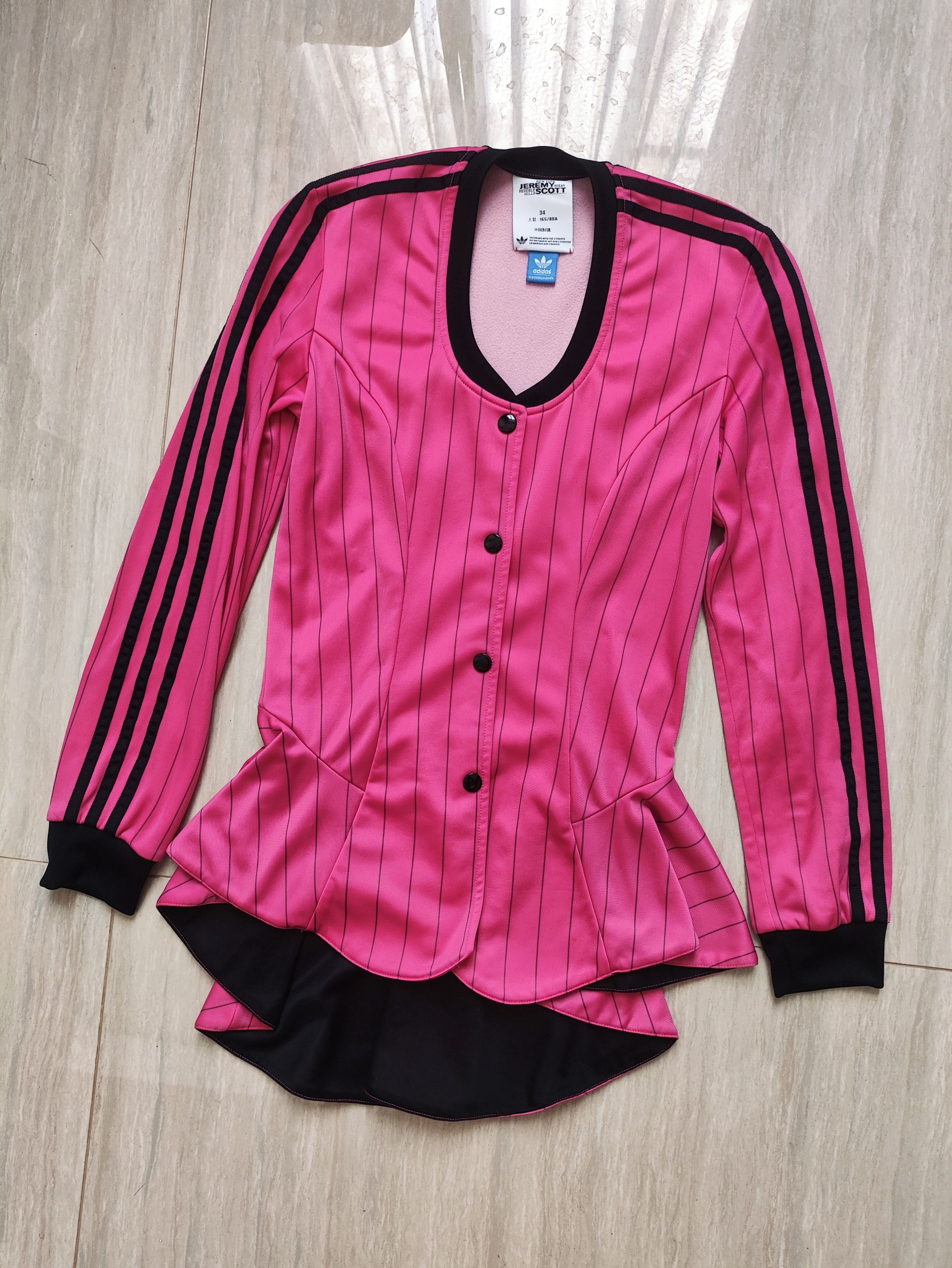 Adidas × Jeremy Scott Jeremy Scott Archive striped pink tailcoat jacket Size S / US 4 / IT 40 - 3 Thumbnail
