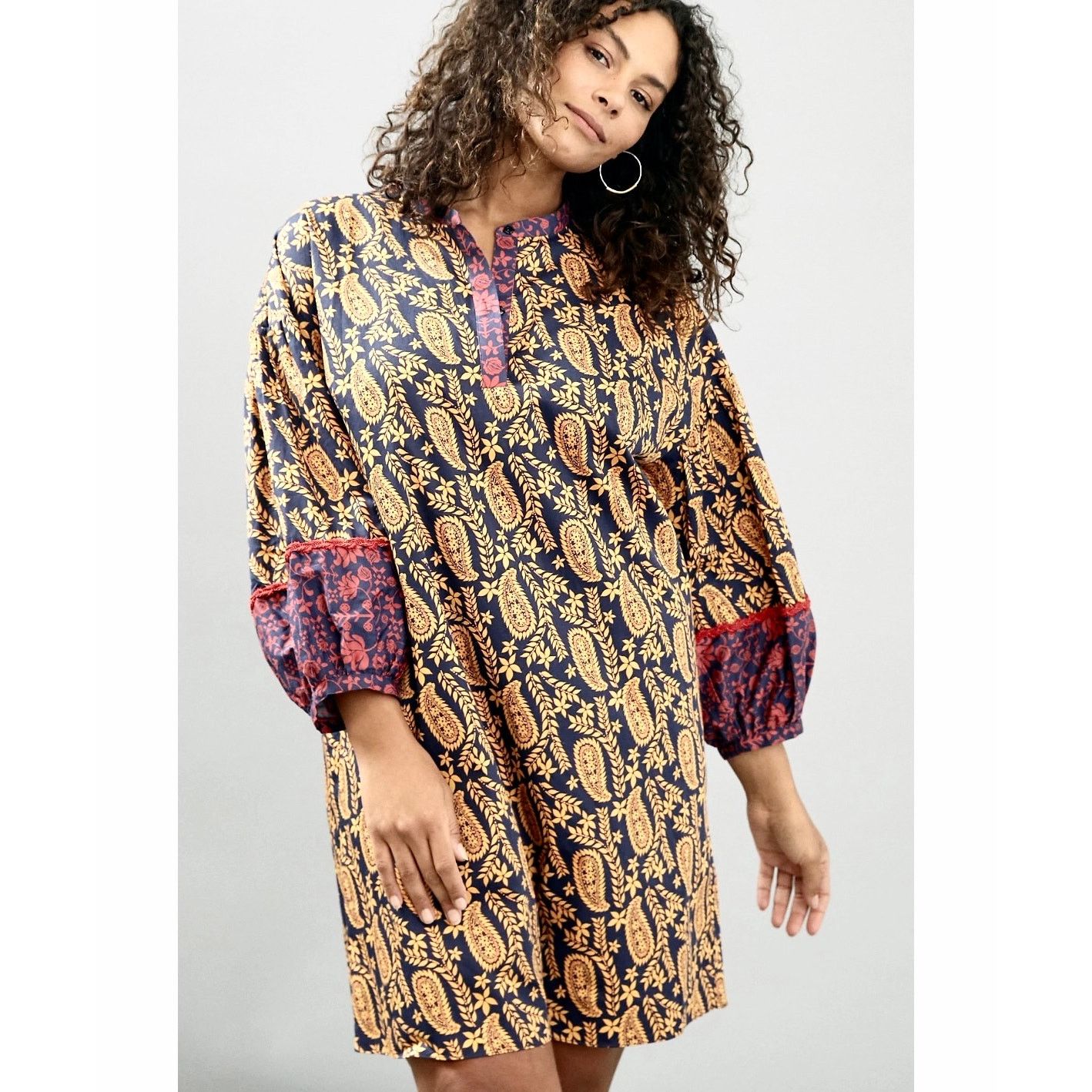 Sachin & Babi Sachin & Babi Celestine Paisley Print Tunic Shift Dress Size XS / US 0-2 / IT 36-38 - 1 Thumbnail