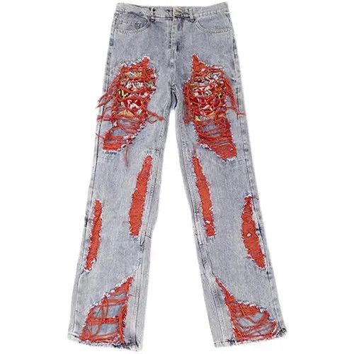 Japanese Brand Haruno x Kamon High Street Vintage Ripped Loose Jeans Size US 32 / EU 48 - 7 Thumbnail