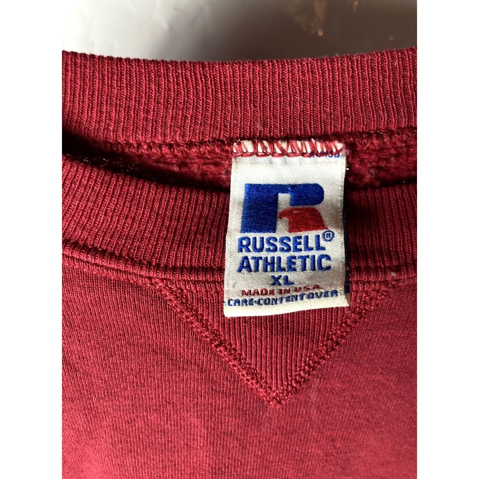 Vintage VINTAGE Russell Sweatshirt Crewneck 90s Maroon XL Mens Pullover Made USA Size US XL / EU 56 / 4 - 3 Thumbnail