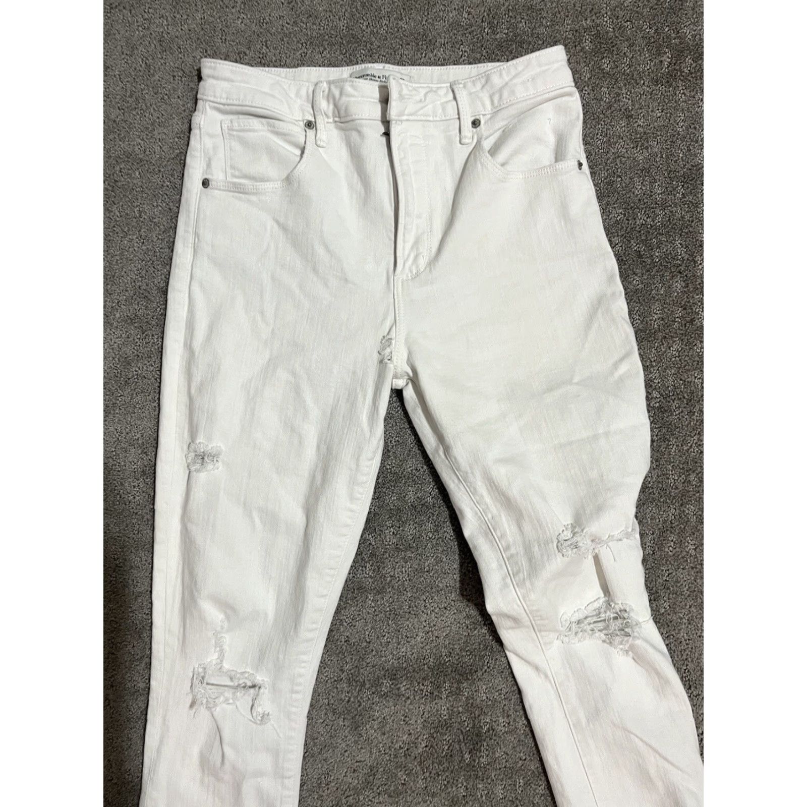 Abercrombie & Fitch Abercrombie & Fitch Jeans Women Skinny High Rise 27/4 White Denim 4 Slim/Size 4 Women's 90s? Size 27" / US 4 / IT 40 - 2 Thumbnail