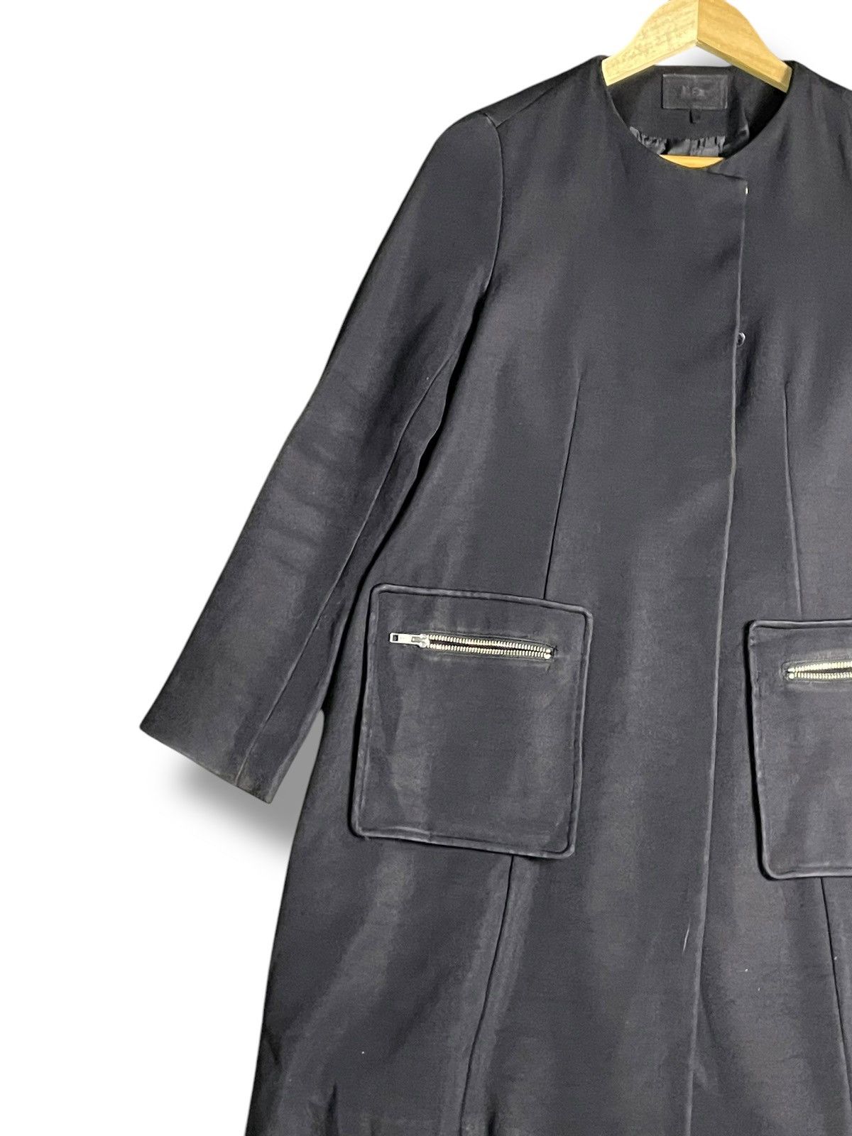 Japanese Brand Paratiisi Basic Long Coat Jacket Black (28) Size US S / EU 44-46 / 1 - 2 Thumbnail