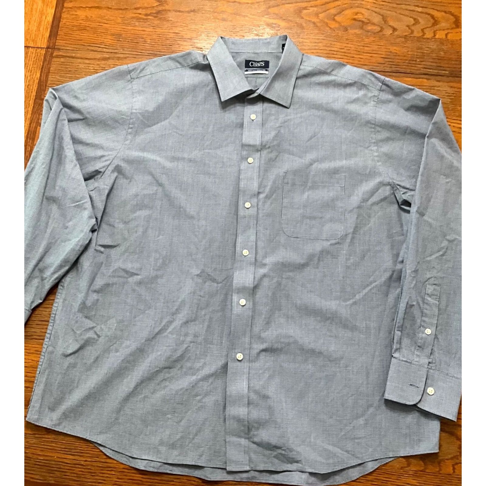 Chaps Chaps Shirt Button-Up Long Sleeve 2XL Blue Mens Big & Tall Button-Down Collar Vintage: No Size US XXL / EU 58 / 5 - 2 Thumbnail