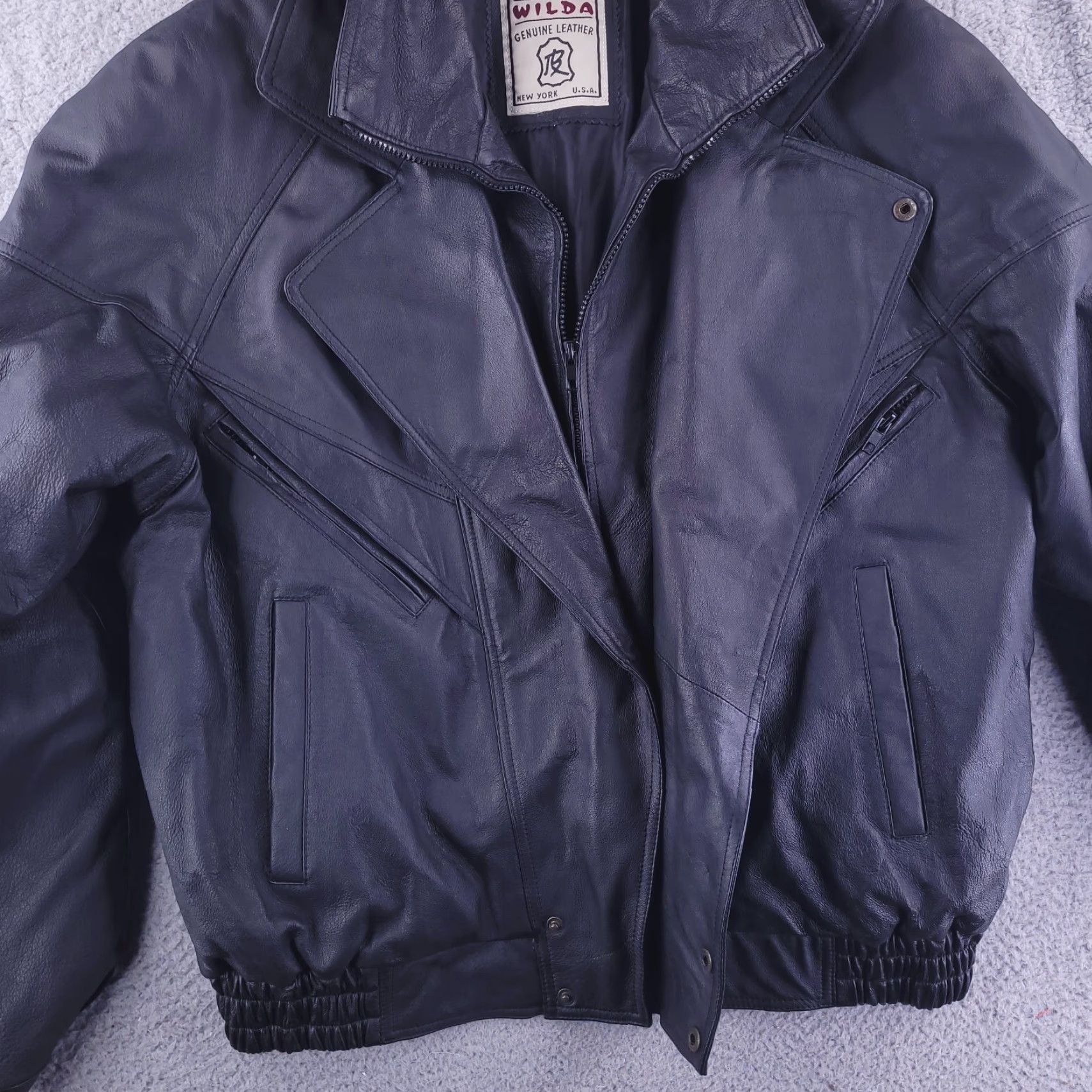 Vintage Wilda Leather Jacket XL Real Genuine Zip Bomber Mens Size US XL / EU 56 / 4 - 3 Thumbnail
