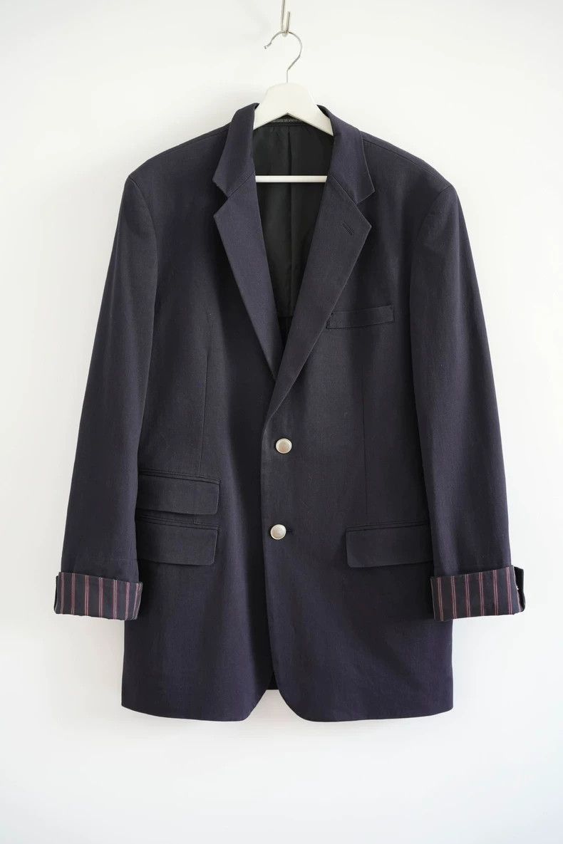 Yohji Yamamoto Yohji Yamamoto Yohji Yamamoto Striped Sleeve Blazer Jacket Size US M / EU 48-50 / 2 - 1 Thumbnail