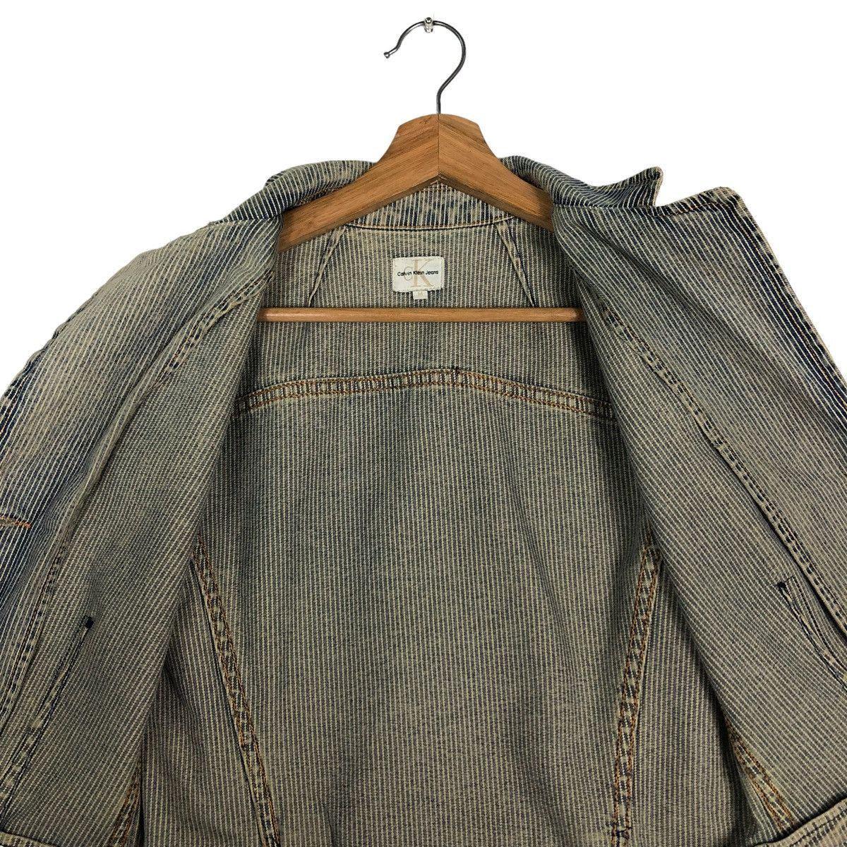 Calvin Klein 🔥VINTAGE CHORE STRIPED WORK JACKET CROPPED CALVIN KLEIN Size M / US 6-8 / IT 42-44 - 14 Thumbnail