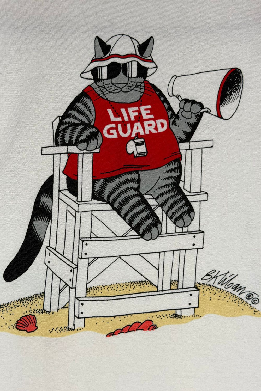 Vintage Vintage B Kliban Crazy Shirts Hawaii Lifeguard Cat Tee Size US M / EU 48-50 / 2 - 10 Thumbnail