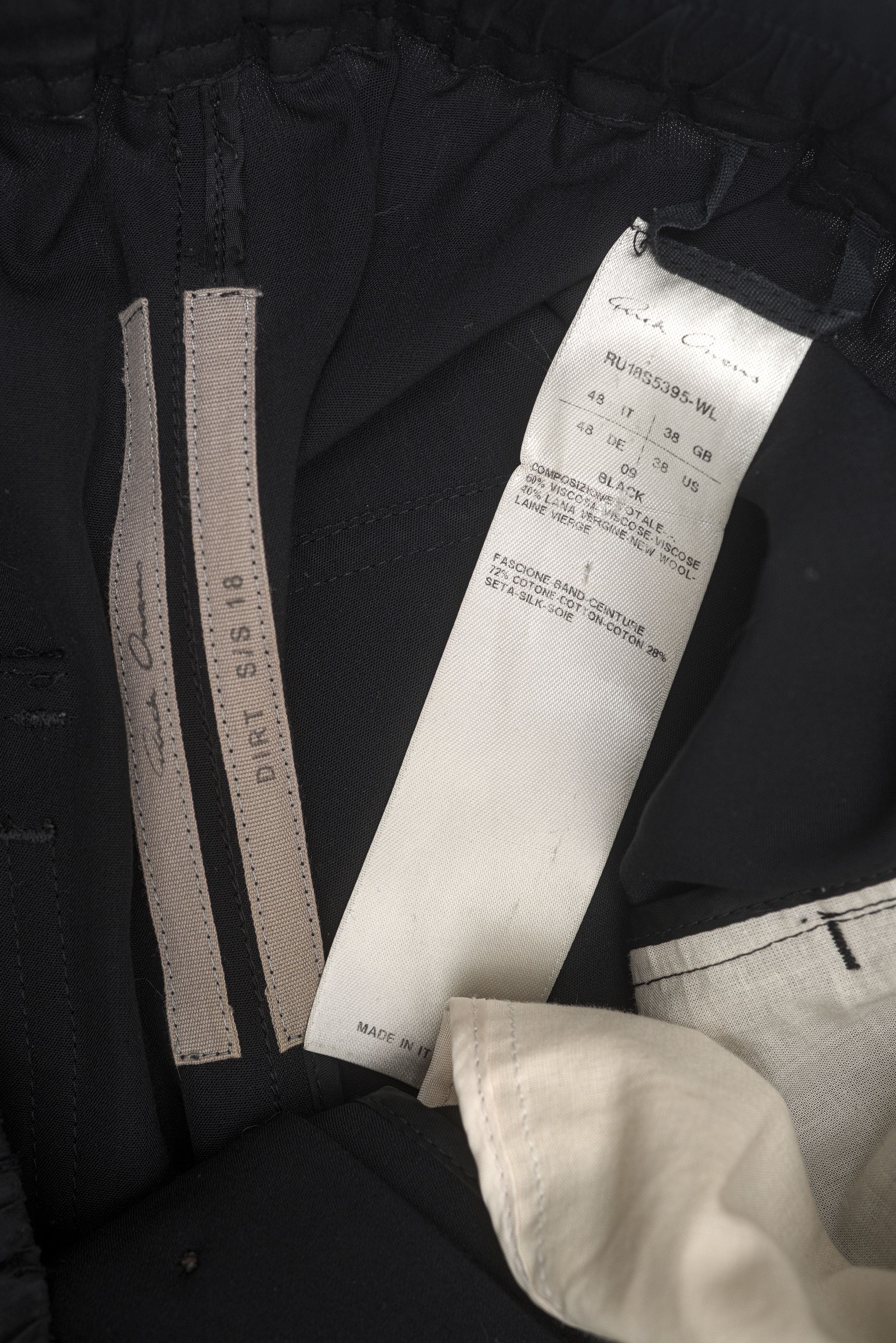 Rick Owens Rick Owens SS18 Dirt Cropped Drawstring Pants Black 48 Size US 32 / EU 48 - 3 Thumbnail