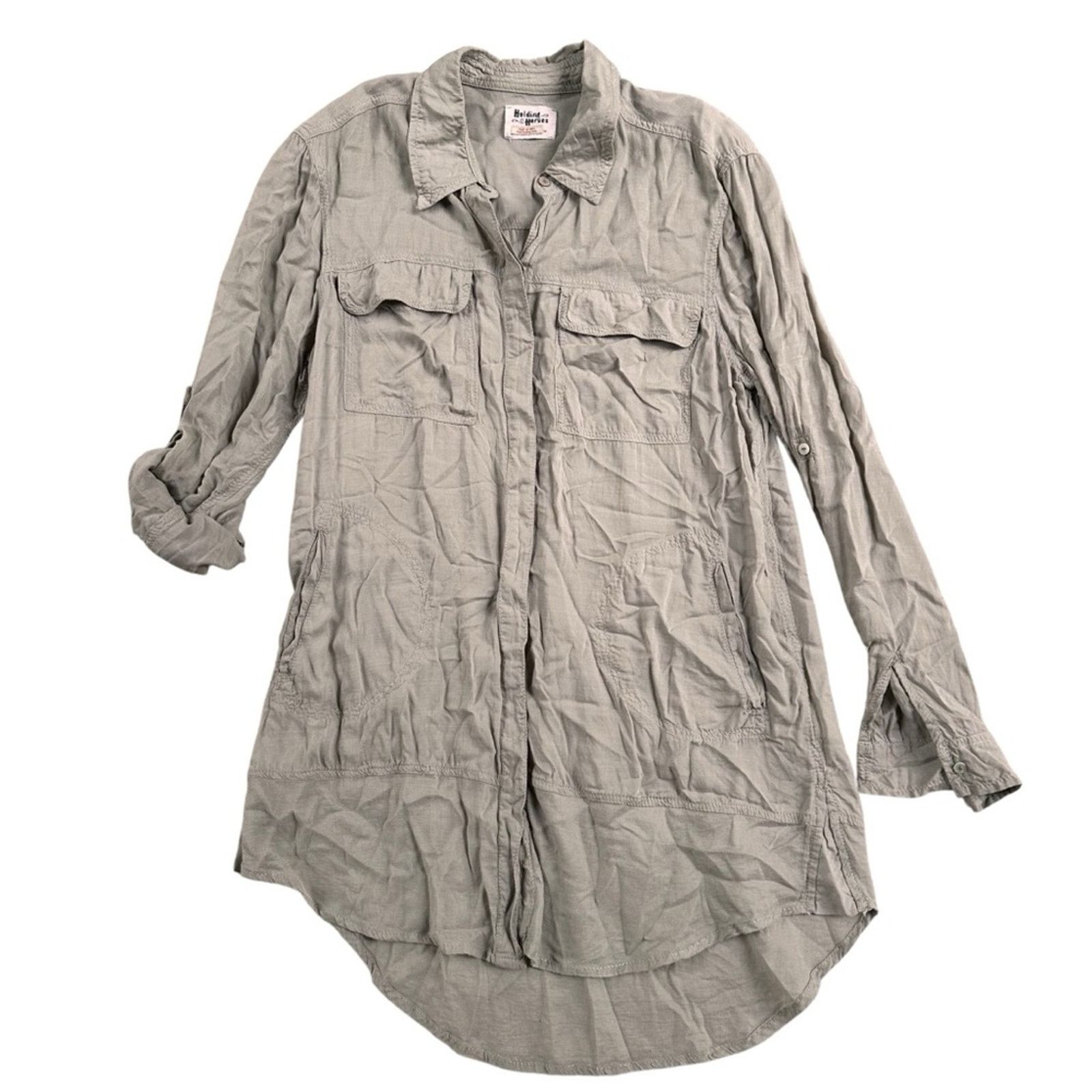 Anthropologie Anthropologie Holding Horses Sage Button Down Tunic Size M / US 6-8 / IT 42-44 - 3 Thumbnail