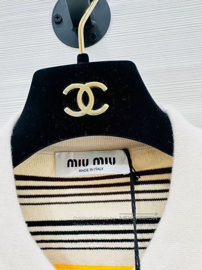 Miu Miu Miu Miu 36 Striped POLO short sleeve Size S / US 4 / IT 40 - 2 Thumbnail