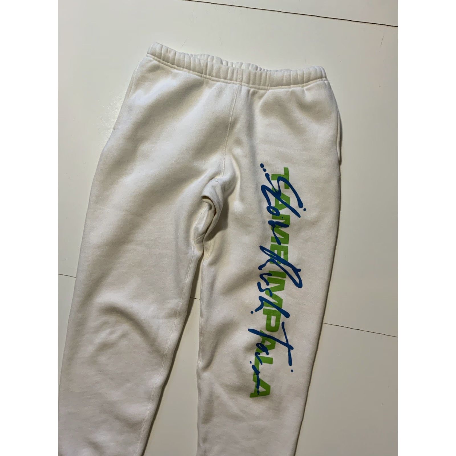 Vintage Tame Impala Slow Rush Tour Official Band Merch Sweatpants Unisex Adults S White Psychedelic Rock Pants Size US 29 - 5 Thumbnail