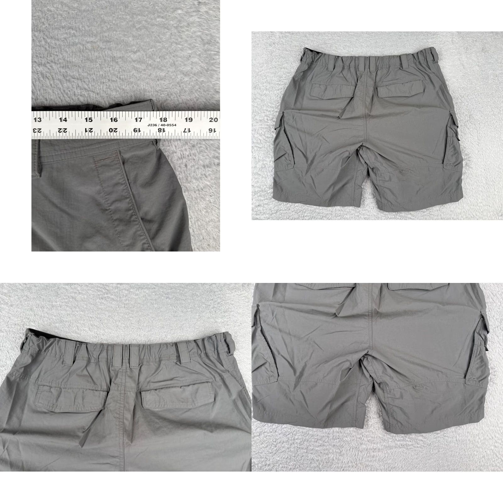Vintage REI Men Cargo Shorts XL Gray 100% Nylon Lightweight Pockets Quick Dry Belted 40x9 Casual Travel Summer Fall Spring Vintage: No Size US 36 / EU 52 - 9 Thumbnail