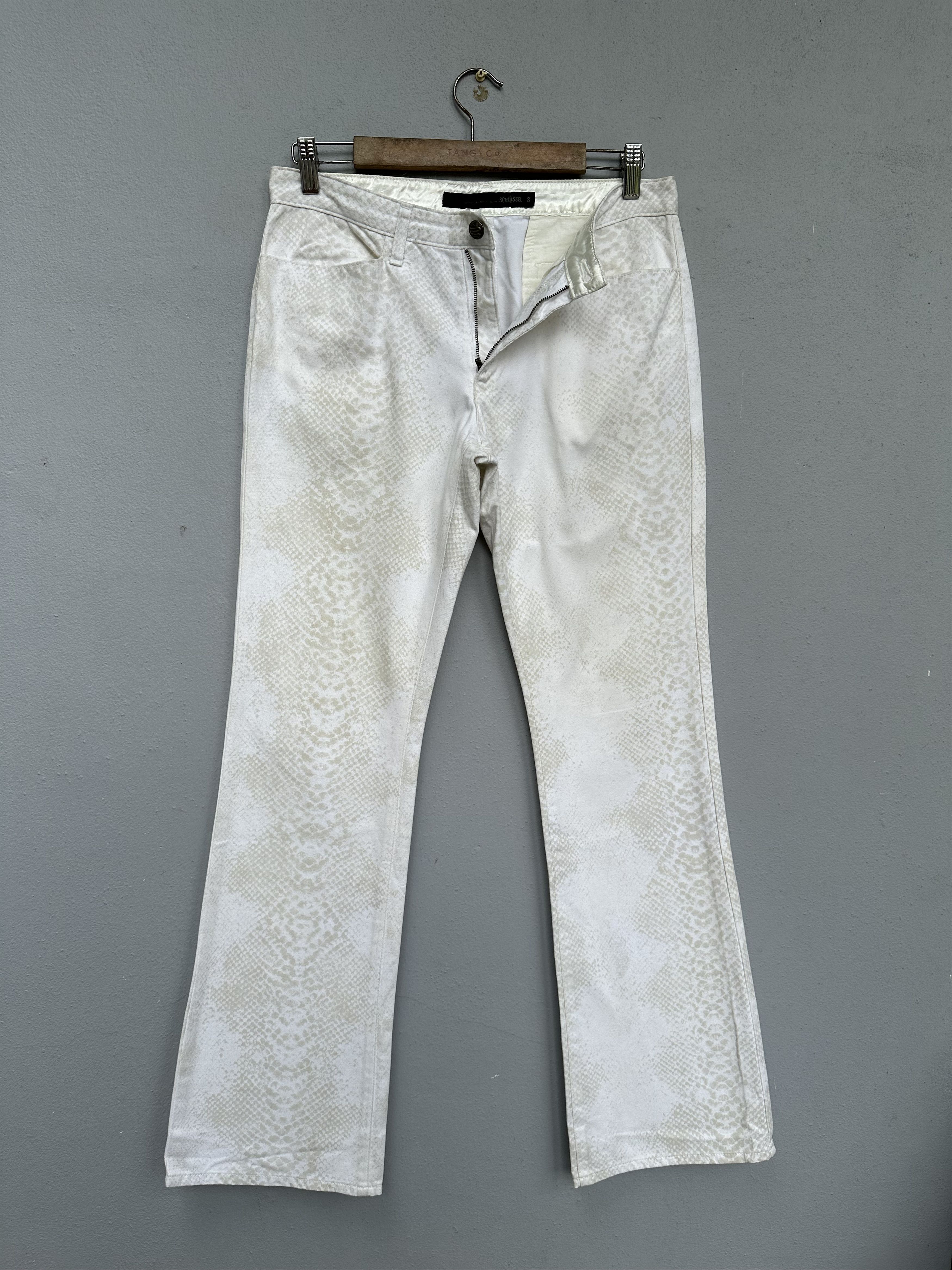 Hysteric Glamour Japanese Brand Schlussel White Scale Flare Denim Pant Size US 32 / EU 48 - 5 Thumbnail