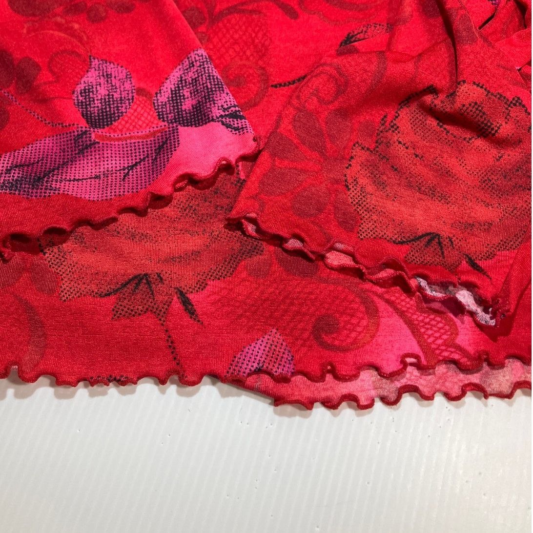 Other VTG Giorgio Fiorlini Y2K Whimsigoth Red Floral Blouse XL Size XL / US 12-14 / IT 48-50 - 3 Thumbnail
