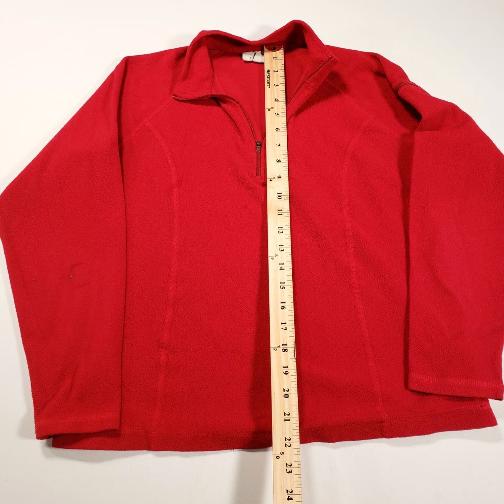 Vintage L.L. Bean Sweatshirt Womens M Medium Red Pullover 1/4 Zip Long Sleeves Fleece Size M / US 6-8 / IT 42-44 - 5 Thumbnail