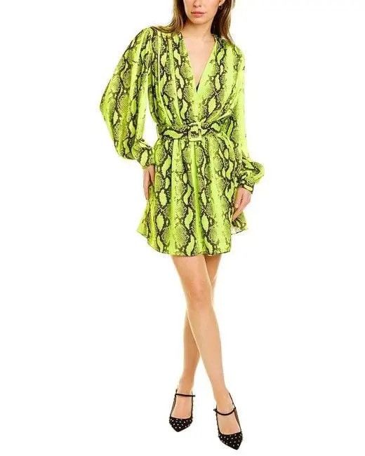 Off-White Off-White 80s Deep V Python Print Mini Dress In Yellow Size S / US 4 / IT 40 - 1 Thumbnail