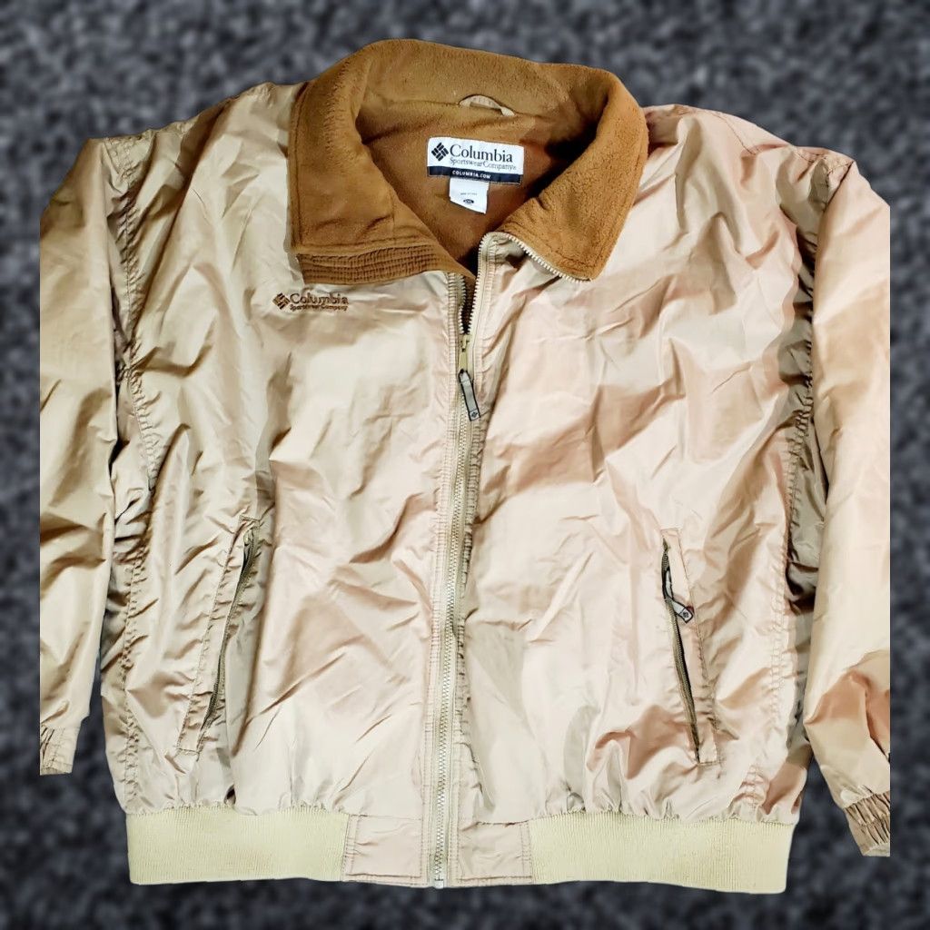 Vintage Columbia Jacket Men 2XL Signature Winter Lined Beig e Omni-Tech Signature Outdoor Hiking Regular Zip Front Coat Size US XXL / EU 58 / 5 - 1 Thumbnail