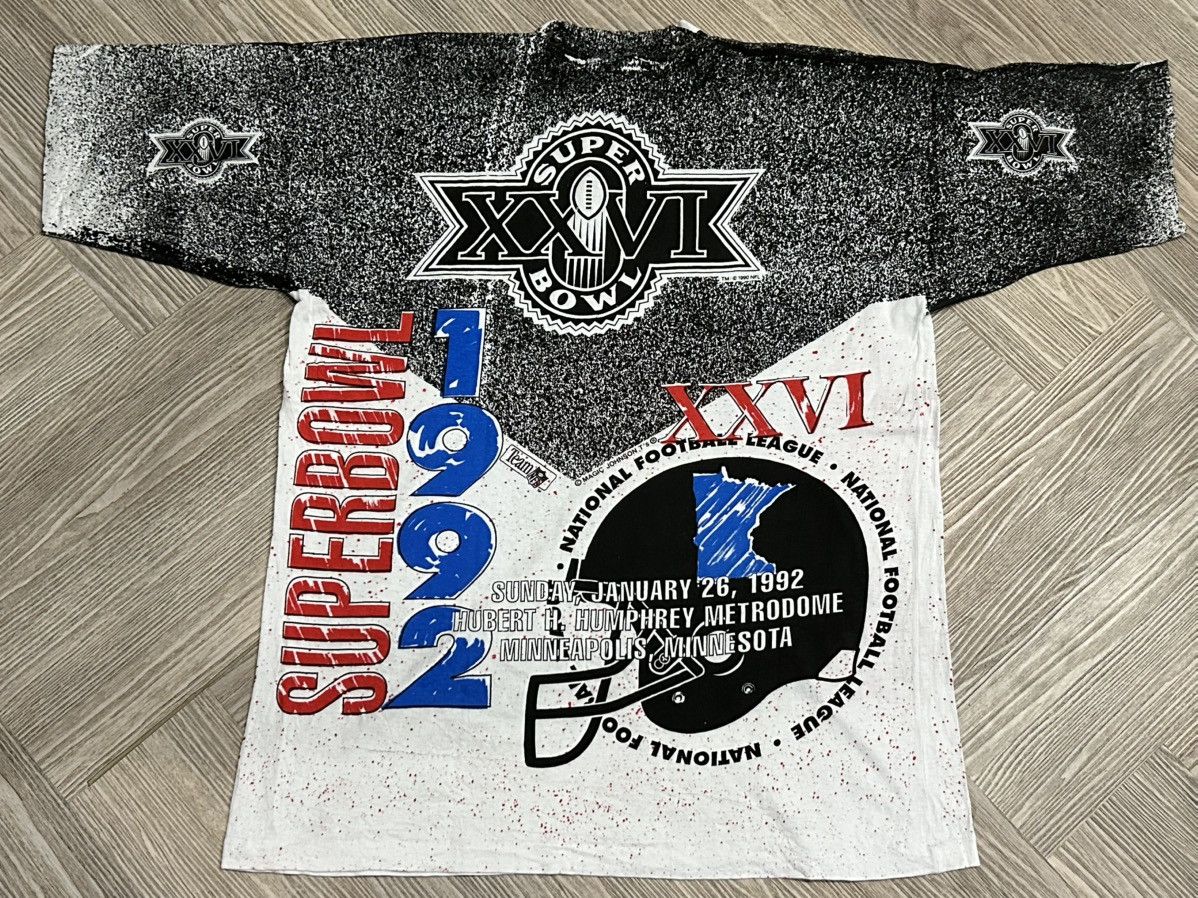 NBA × NFL × Vintage *RARE* Vintage 1992 Superbowl XXVI AOP (Single Stitch) Size US XL / EU 56 / 4 - 2 Thumbnail
