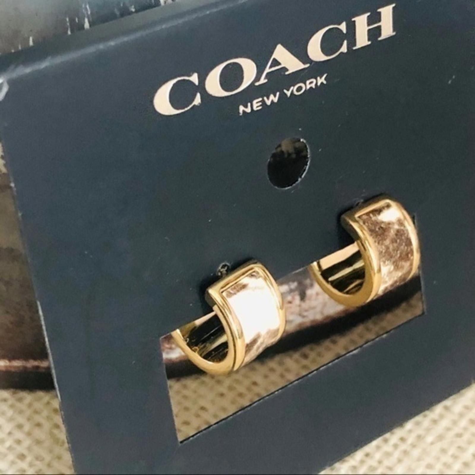 Coach Coach Snake Skin 3/4 Hoop Earrings NWT Size ONE SIZE - 3 Thumbnail