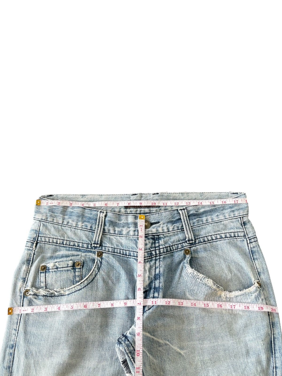 If Six Was Nine Vintage Japanese Brand Crucifix Wings Distress Flare Jeans Size US 36 / EU 52 - 10 Thumbnail