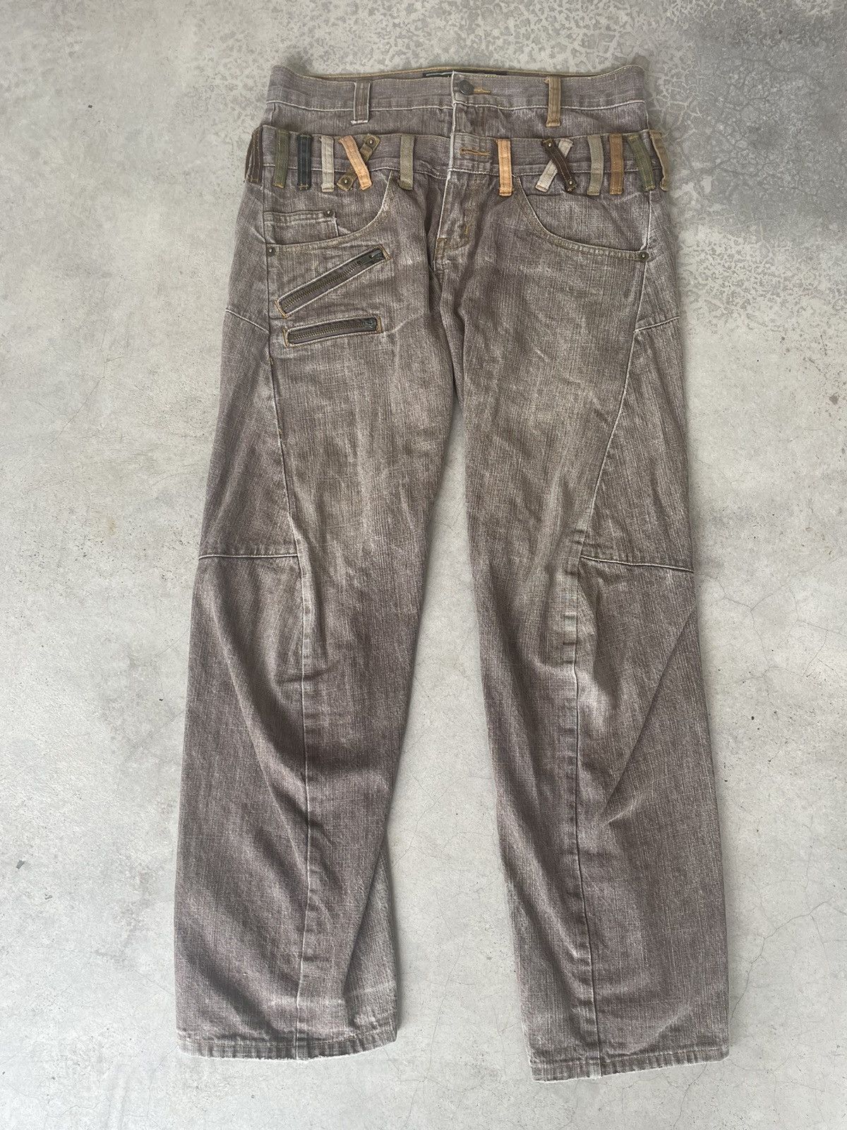Hysteric Glamour BREATHMINT DOUBLE WAIST CURVED LEG PANTS Size US 30 / EU 46 - 2 Thumbnail