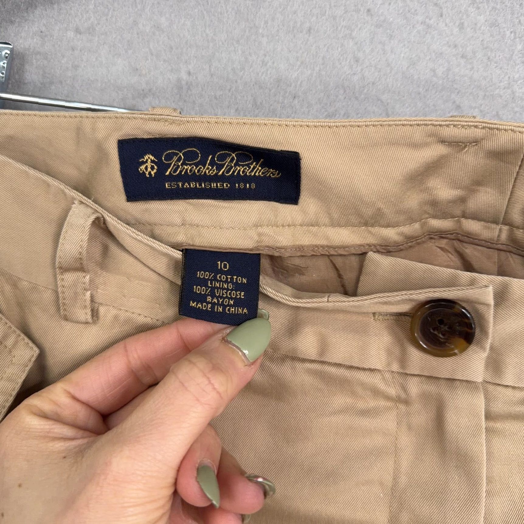 Brooks Brothers Brooks Brothers Skirt Womens 10 Beige Twill Lined Pockets Pencil Career Workwear Size 32" / US 10 / IT 46 - 3 Thumbnail