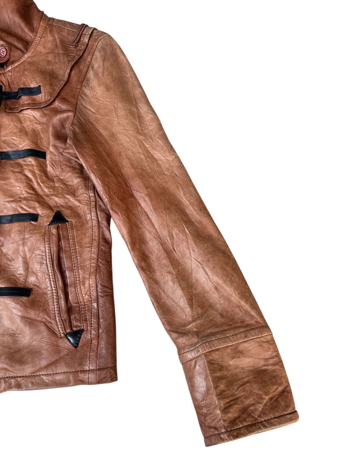 Ekam Haruf Japan Patina Sheepskin Leather Hoodie Toggle Jacket Size US M / EU 48-50 / 2 - 11 Thumbnail