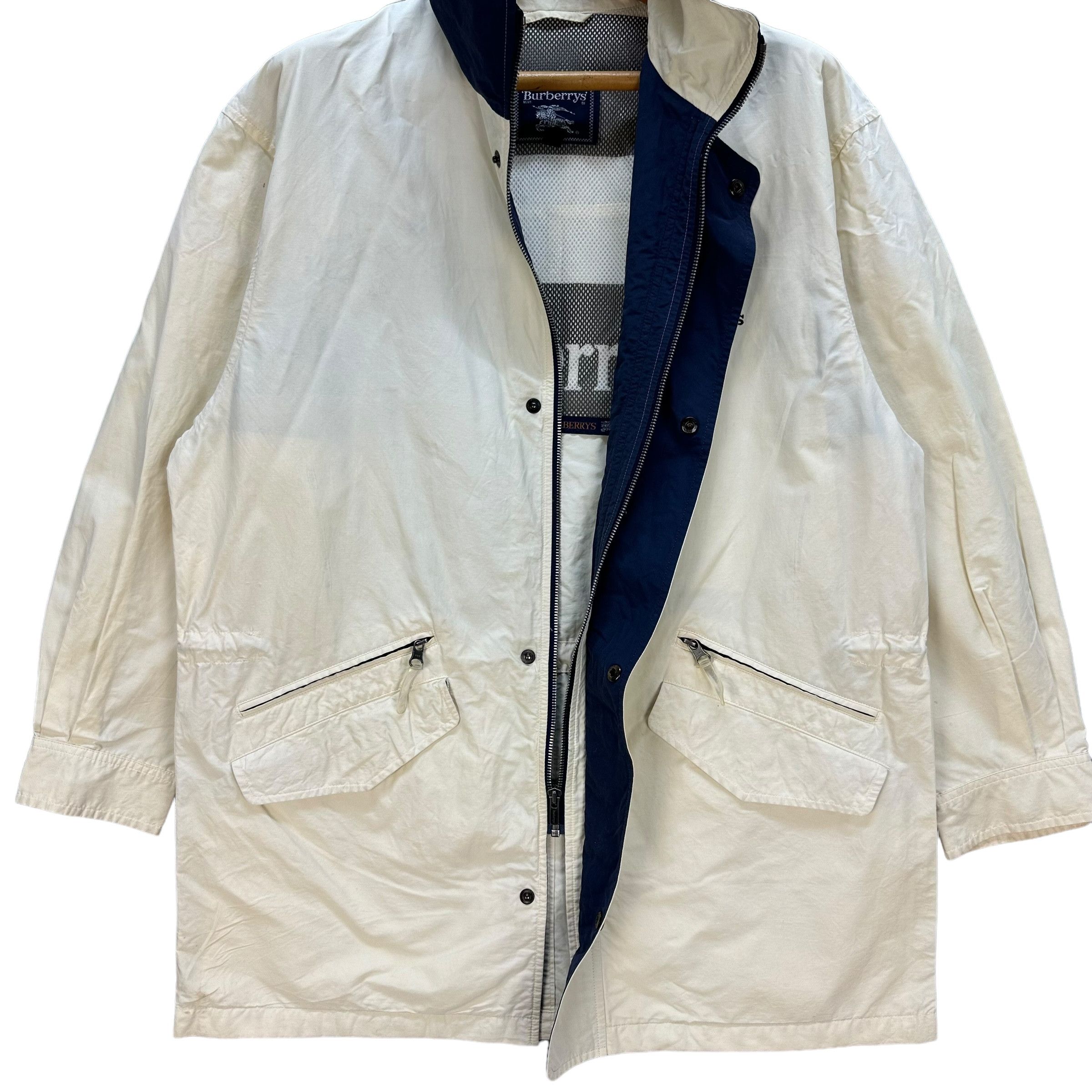 Burberry Vintage 90s Burberrys of London White Light Jacket #A31-0696 Size US L / EU 52-54 / 3 - 8 Thumbnail