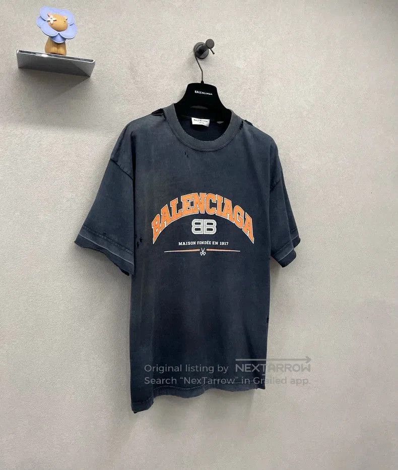 Balenciaga Balenciaga Washed Distressed Short Sleeve. Size US L / EU 52-54 / 3 - 3 Thumbnail