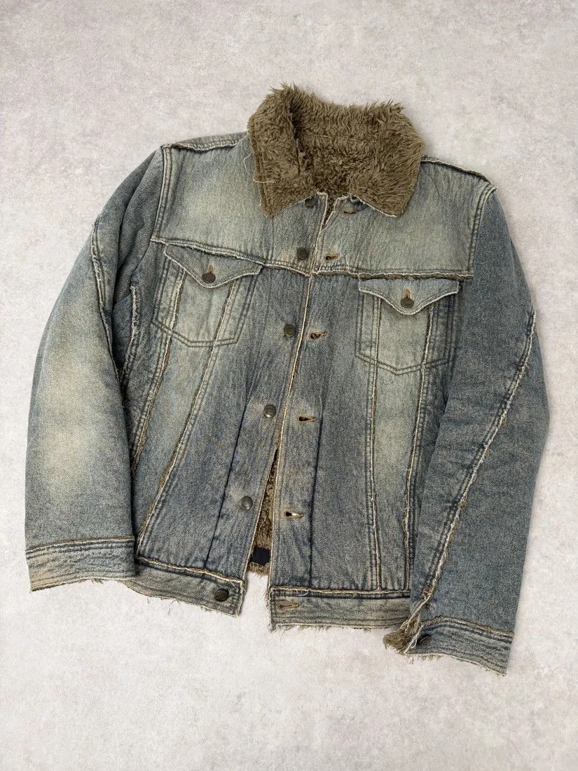 Just Cavalli AW2005 Cavalli Blue Faux Fur Faded Denim Jacket Size US M / EU 48-50 / 2 - 5 Thumbnail