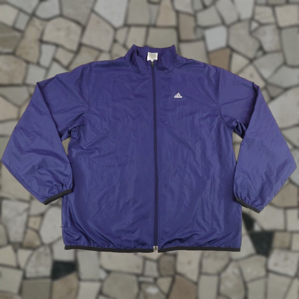 Adidas VINTAGE adidas Jacket Mens XL Blue Windbreaker Track Coat Full Zip Up Y2K Zip Up Size US XL / EU 56 / 4 - 1 Thumbnail
