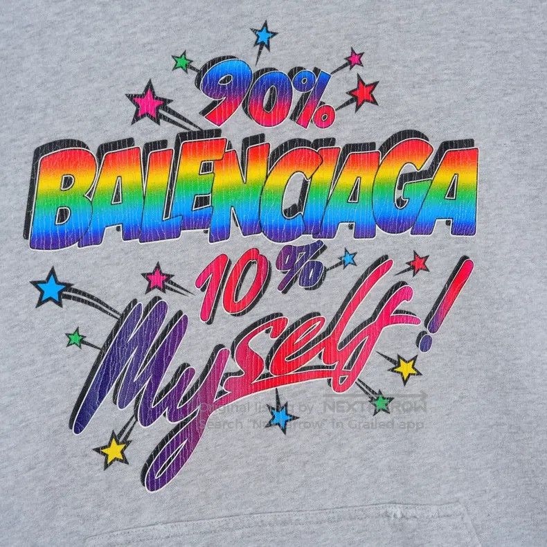 Balenciaga Balenciaga Rainbow Graffiti Logo Distressed Hoodie Size US L / EU 52-54 / 3 - 4 Thumbnail
