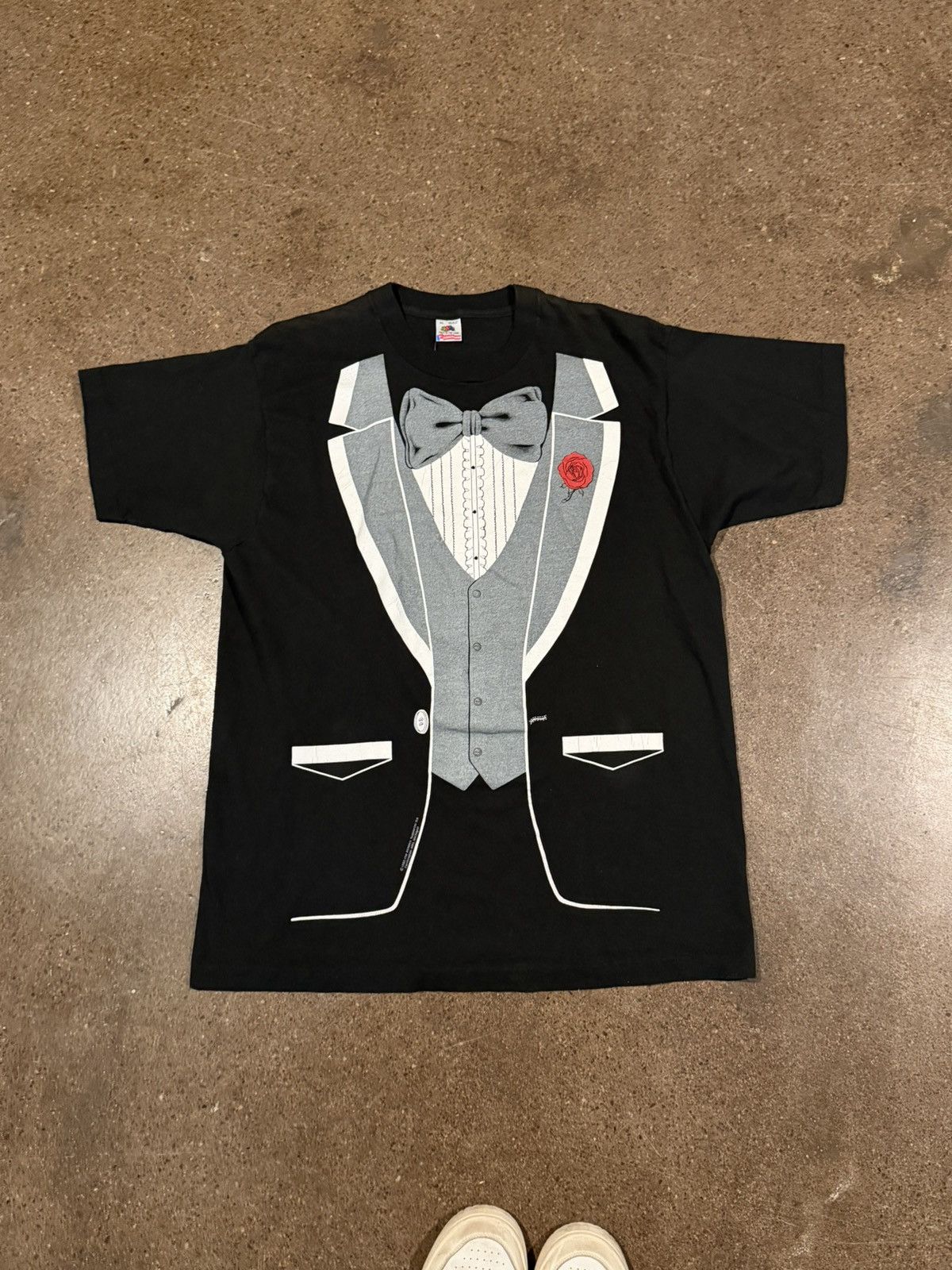 Vintage True vintage 1980 tuxedo screen printed tee single stitch Size US XL / EU 56 / 4 - 1 Thumbnail