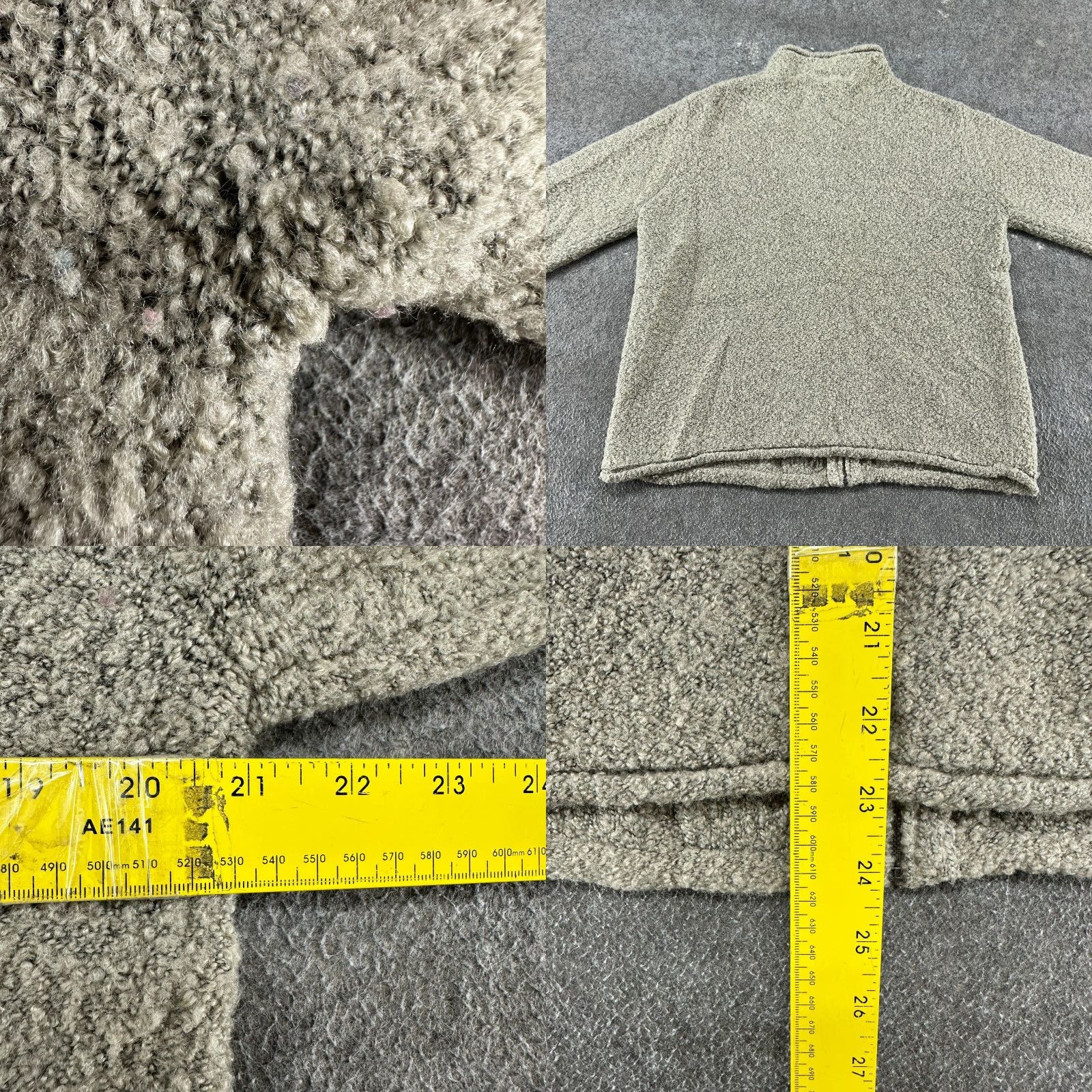 Evan Picone VINTAGE Evan Picone Sweater Womens M Beige Cardigan Full Zip Boiled Wool 90s Size M / US 6-8 / IT 42-44 - 8 Thumbnail